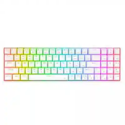 Tastatura Wireless Redragon Zed Pro, RGB LED, USB Wireless/Bluetooth, White