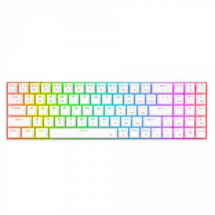 Tastatura Wireless Redragon Zed Pro, RGB LED, USB Wireless/Bluetooth, White