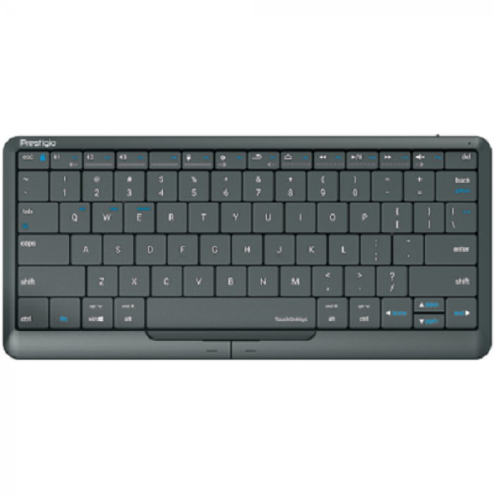 Tastatura Wireless SMART Prestigio Click&Touch 2, Bluetooth, TouchPad, Layout EN, Space Grey