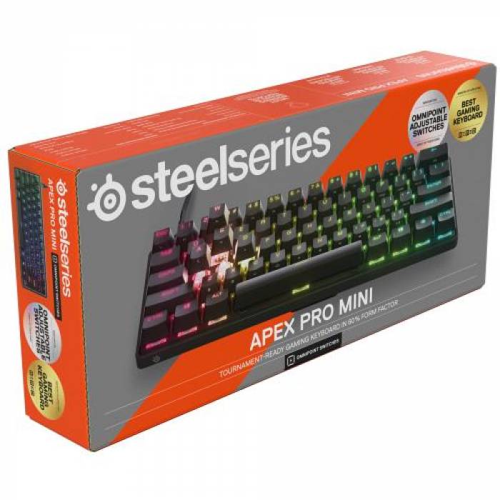 Tastatura Wireless SteelSeries Apex Pro Mini, USB, Black