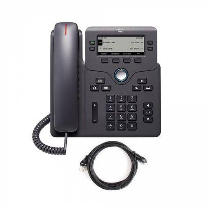 Telefon IP Cisco 6851, 4 Lini, PoE, Charcoal