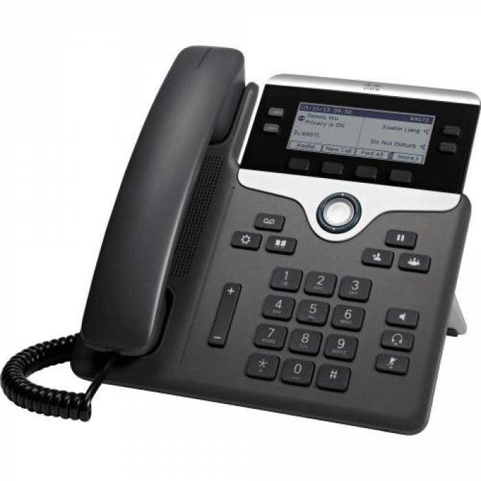 Telefon IP Cisco 7841, 4 Lini, PoE, Charcoal