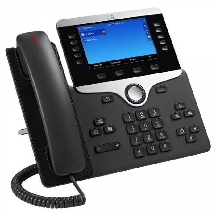 Telefon IP Cisco 8841, 5 Lini, PoE, Charcoal