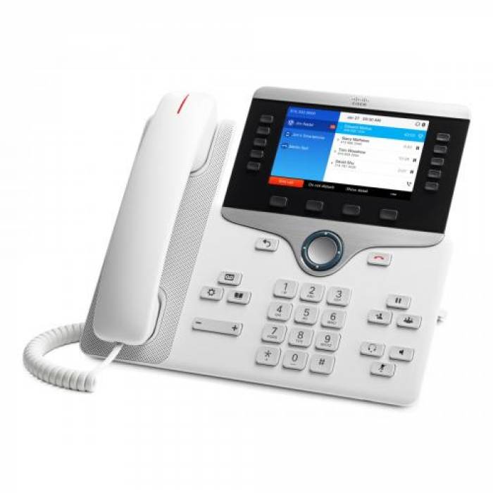 Telefon IP Cisco 8851, 5 lini, PoE, White