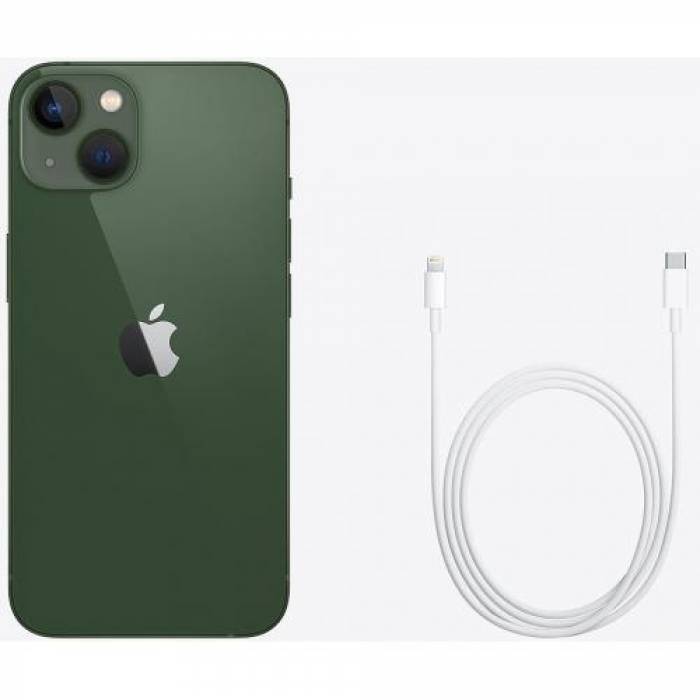 Telefon Mobil Apple iPhone 13, Dual SIM Hybrid, 128GB, 4GB RAM, 5G, Green