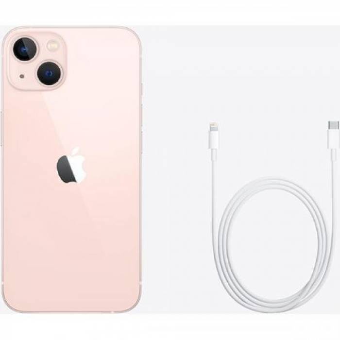 Telefon Mobil Apple iPhone 13, Dual SIM Hybrid, 256GB, 4GB RAM, 5G, Pink