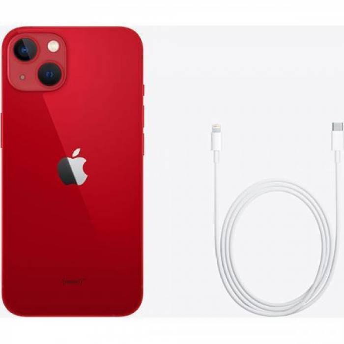 Telefon Mobil Apple iPhone 13, Dual SIM Hybrid, 512GB, 4GB RAM, 5G, Red