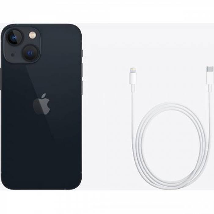 Telefon Mobil Apple iPhone 13 Mini, Dual SIM Hybrid, 128GB, 4GB RAM, 5G, Midnight
