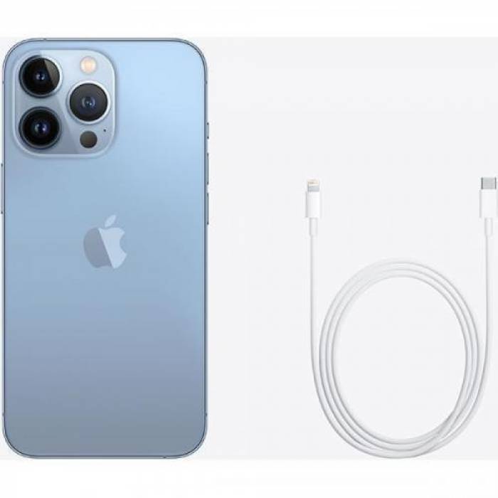 Telefon Mobil Apple iPhone 13 Pro, Dual SIM Hybrid, 1TB, 6GB RAM, 5G, Sierra Blue Telefon Mobil Apple iPhone 13 Pro, Dual SIM Hybrid, 1TB, 6GB RAM, 5G, Sierra Blue