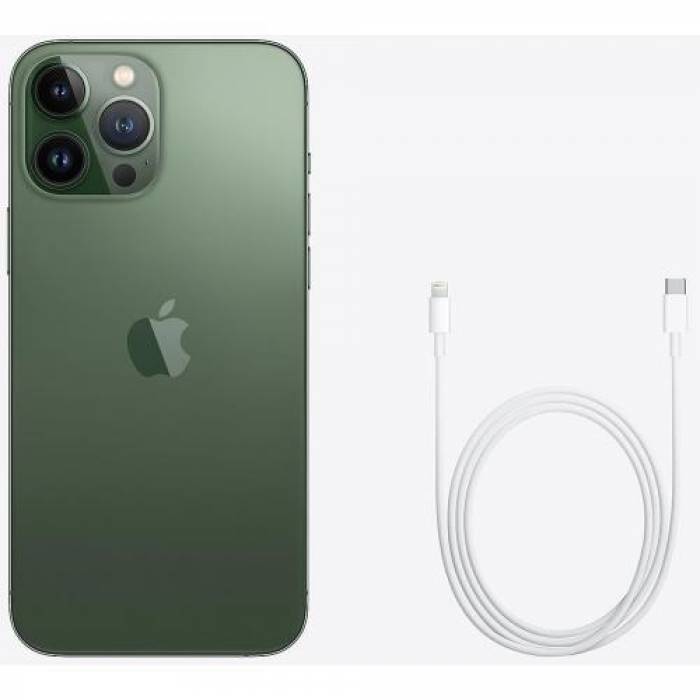 Telefon Mobil Apple iPhone 13 Pro Max, Dual SIM Hybrid, 128GB, 6GB RAM, 5G, Alpine Green