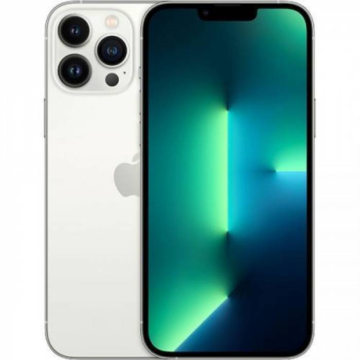 Telefon Mobil Apple iPhone 13 Pro Max, Dual SIM Hybrid, 1TB, 6GB RAM, 5G, Silver Telefon Mobil Apple iPhone 13 Pro Max, Dual SIM Hybrid, 1TB, 6GB RAM, 5G, Silver