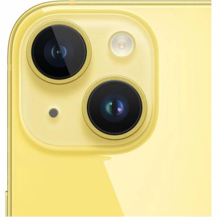 Telefon Mobil Apple iPhone 14, Dual SIM Hybrid, 256GB, 6GB RAM, 5G, Yellow