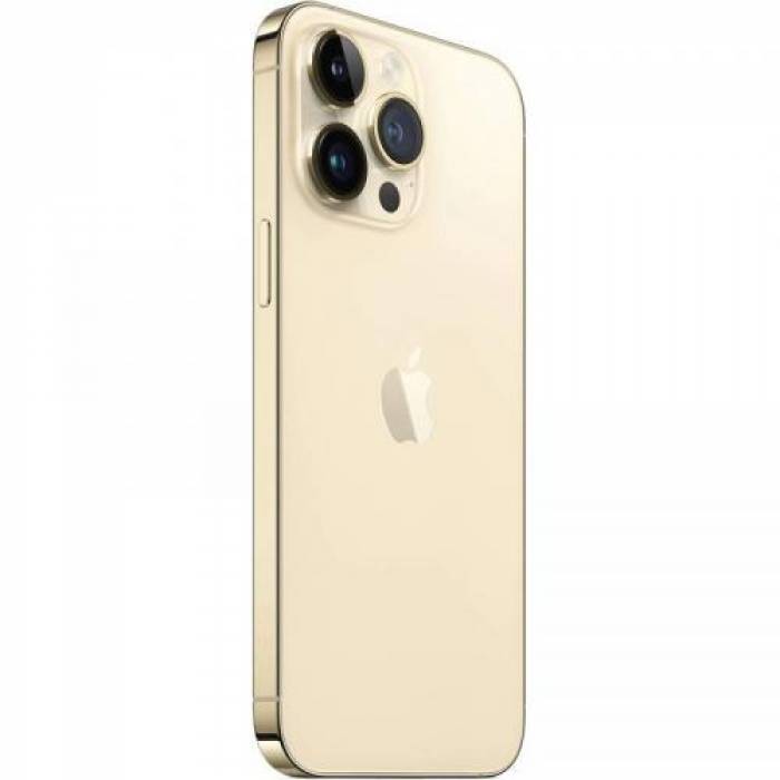 Telefon Mobil Apple iPhone 14 Pro, Dual SIM Hybrid, 128GB, 6GB RAM, 5G, Gold