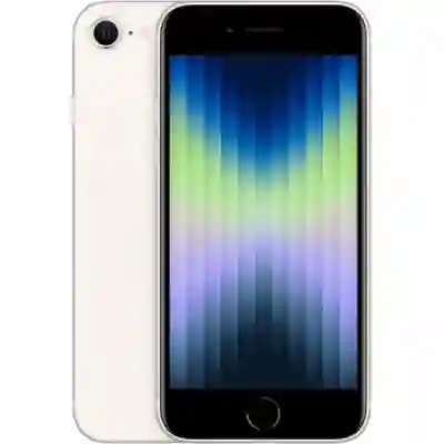 Telefon Mobil Apple iPhone SE 3 (2022), Dual SIM Hybrid 64GB, 4GB RAM, 5G, Starlight