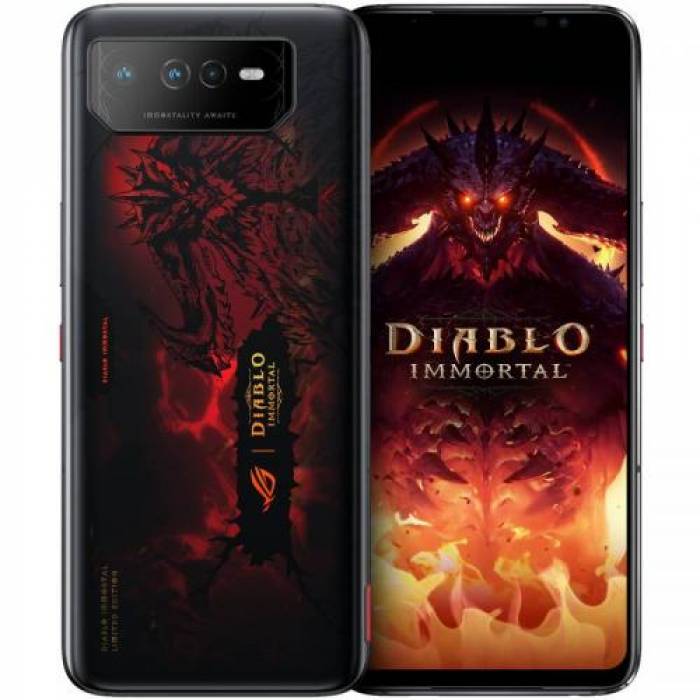 Telefon Mobil ASUS ROG Phone 6 Diablo Immortal Edition AI2201-6B082EU, Dual SIM, 512GB, 16GB RAM, 5G, Hellfire Red