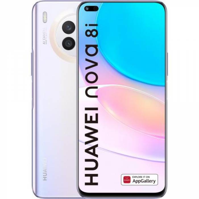 Telefon mobil Huawei Nova 8i Dual SIM, 128GB, 6GB RAM, 4G, Moonlight Silver