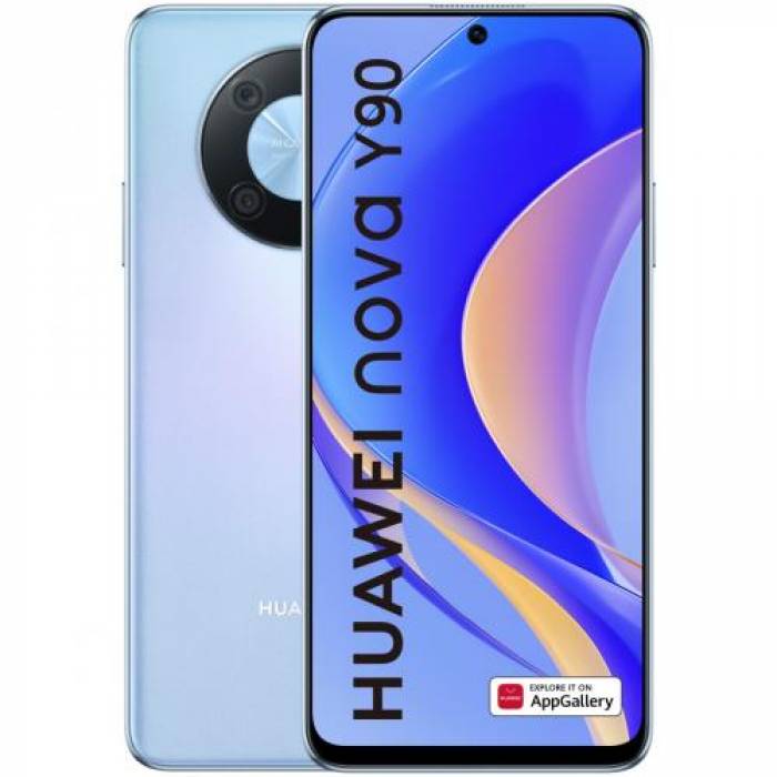 Telefon mobil Huawei Nova Y90, Dual Sim, 128GB, 6GB RAM, 4G, Crystal Blue