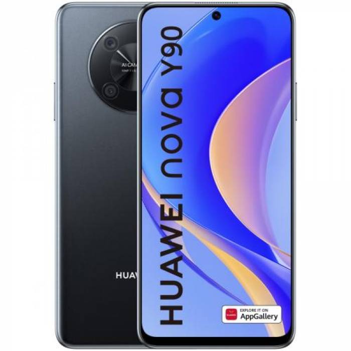 Telefon mobil Huawei Nova Y90, Dual Sim, 128GB, 6GB RAM, 4G, Midnight Black