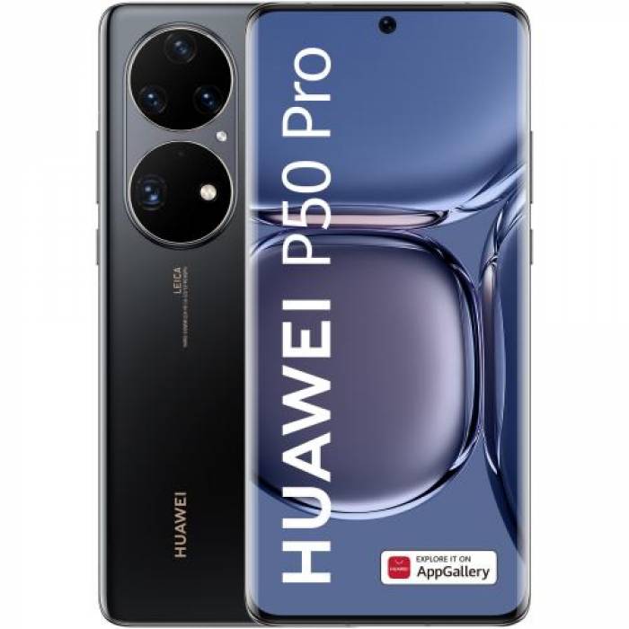 Telefon Mobil Huawei P50 Pro Dual Sim, 256GB, 8GB RAM, 4G, Golden Black