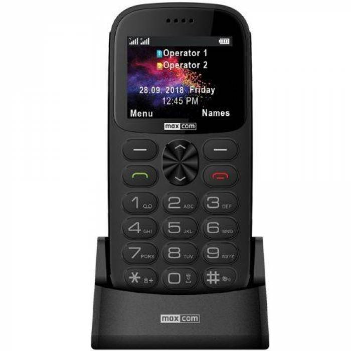 Telefon mobil Maxcom Comfort MM471, Dual SIM, Grey + Statie de incarcare