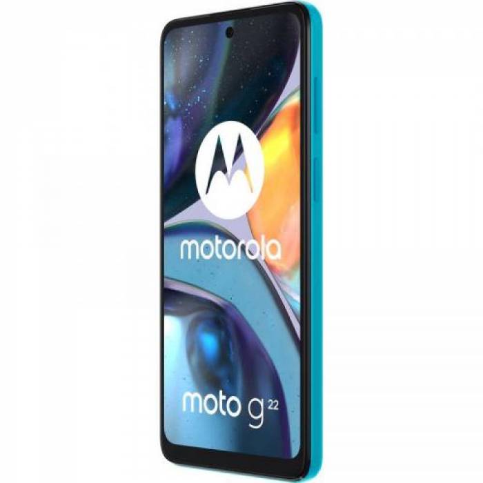 Telefon Mobil Motorola Moto G22 Dual SIM, 64GB, 4GB RAM, 4G, Iceberg Blue