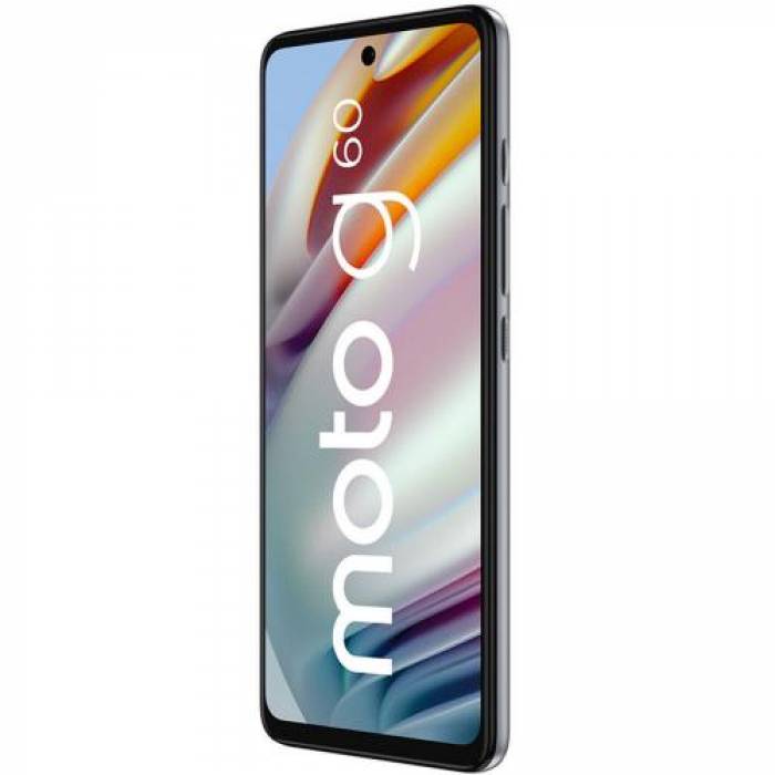 Telefon Mobil Motorola Moto G60 Dual SIM, 128GB, 6GB RAM, Soft Silver