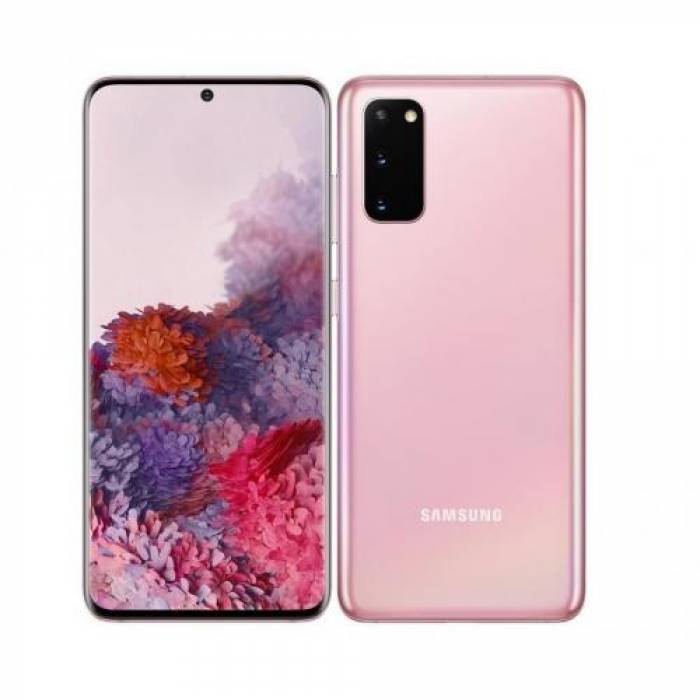 Telefon Mobil Samsung Galaxy S20, Dual Sim, 128GB, 8GB RAM, 4G, Cloud Pink