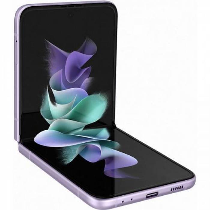 Telefon Mobil Samsung Galaxy Z Flip 3, Dual Sim Hybrid, 128GB, 8GB RAM, 5G, Lavender