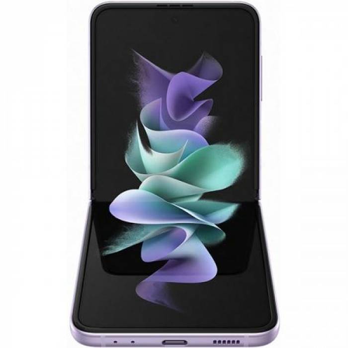 Telefon Mobil Samsung Galaxy Z Flip 3, Dual Sim Hybrid, 256GB, 8GB RAM, 5G, Lavender