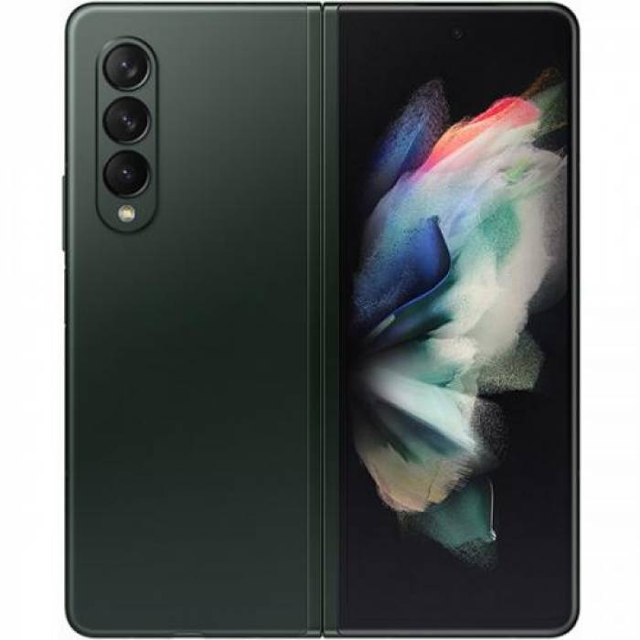 Telefon Mobil Samsung Galaxy Z Fold 3, Dual SIM Hybrid, 256GB, 12GB RAM, 5G, Phantom Green