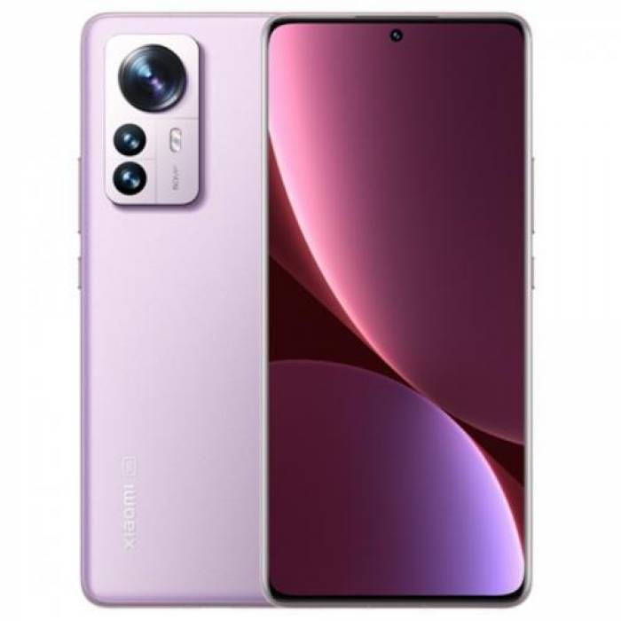 Telefon Mobil Xiaomi 12 (2022), Dual SIM, 256GB, 8GB RAM, Dual SIM, 5G, Android 12, Purple