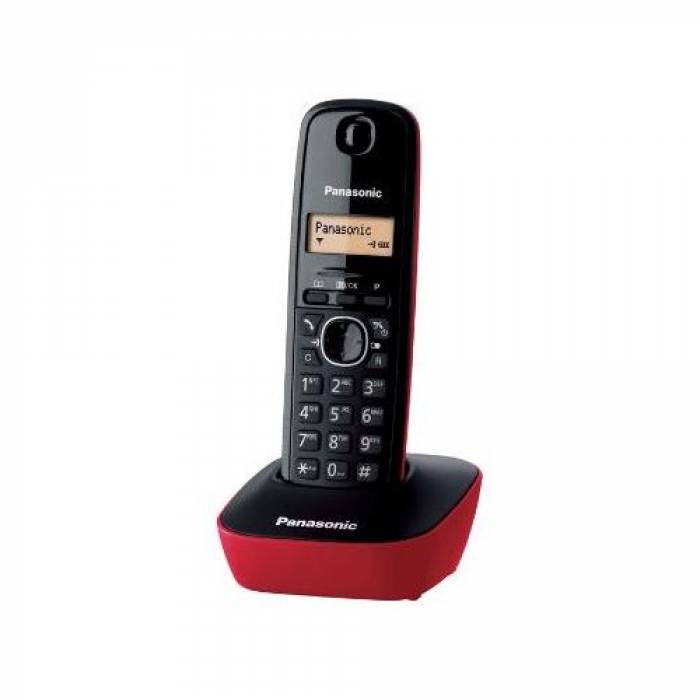 Telefon Panasonic DECT cu CallerID, culoare rosu