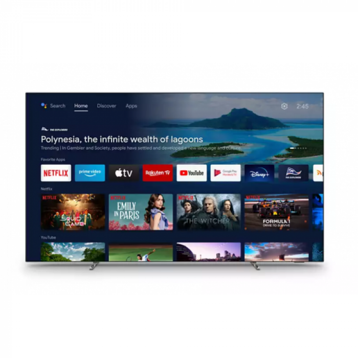 Televizor LED Philips Smart 65OLED707/12 Seria OLED707/12, 65inch, Ultra HD 4K, Silver