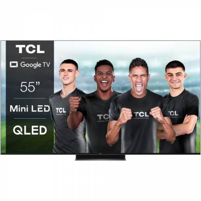 Televizor LED TCL Smart 55C835 Seria C835, 55inch, Ultra HD 4K, Black