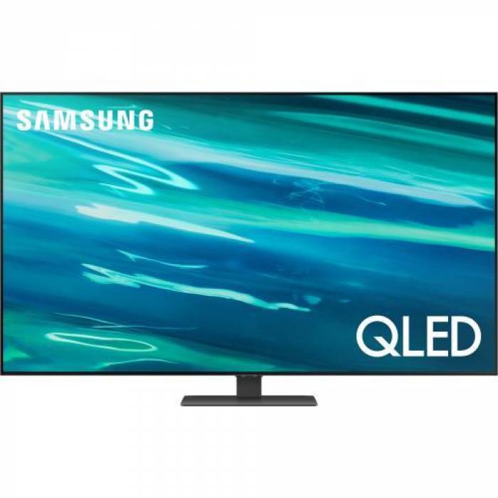 Televizor QLED Samsung Smart QE50Q80AATXXH Seria Q80A, 50inch, Ultra HD 4K, Carbon Silver