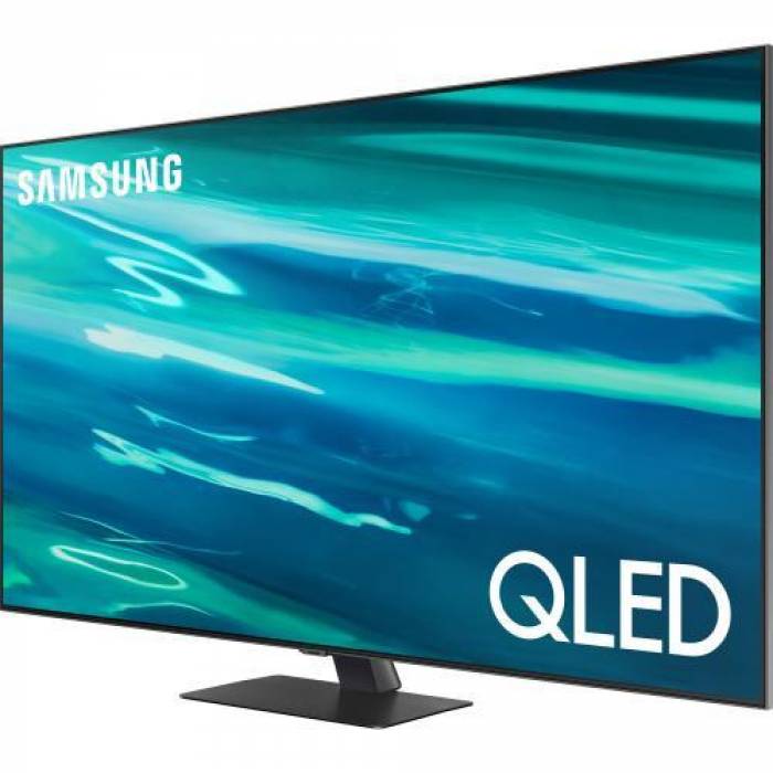 Televizor QLED Samsung Smart QE50Q80AATXXH Seria Q80A, 50inch, Ultra HD 4K, Carbon Silver