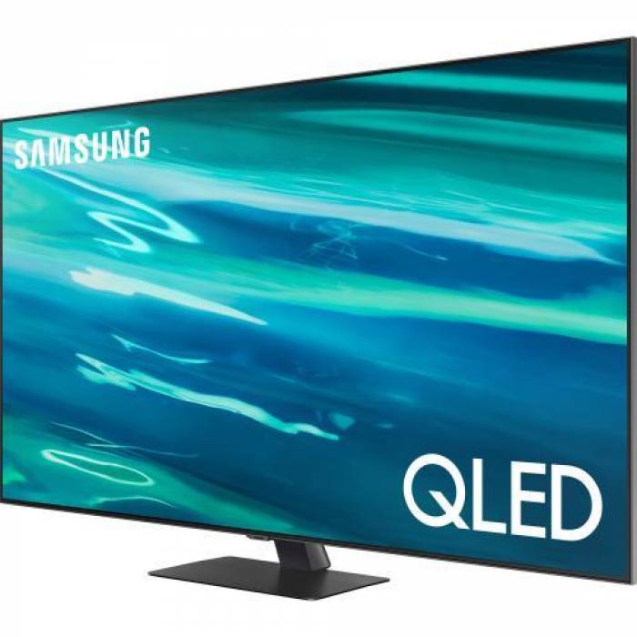 Televizor QLED Samsung Smart QE65Q80AATXXH Seria Q80A, 65inch, Ultra HD 4K, Carbon Silver
