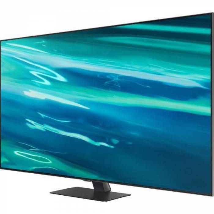 Televizor QLED Samsung Smart QE75Q80AATXXH Seria Q80A, 75inch, Ultra HD 4K, Carbon Silver