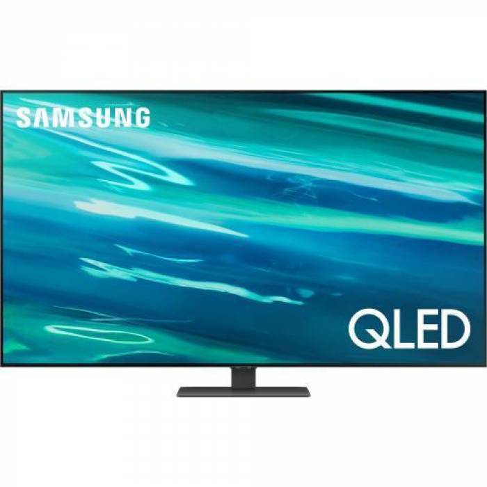 Televizor QLED Samsung Smart QE75Q80AATXXH Seria Q80A, 75inch, Ultra HD 4K, Carbon Silver