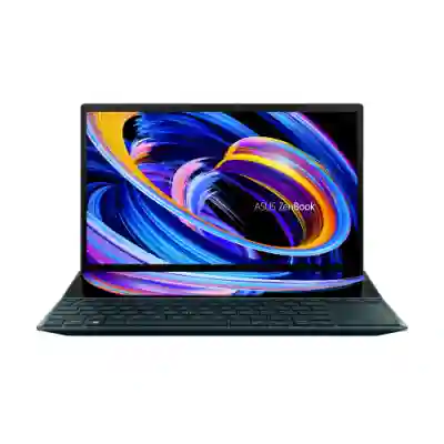 Ultrabook ASUS ZenBook Duo 14 UX482EA-HY029R, Intel Core i7-1165G7, 14inch Touch, RAM 32GB, SSD 1TB, Intel Iris Xe Graphics, Windows 10 Pro, Celestial Blue