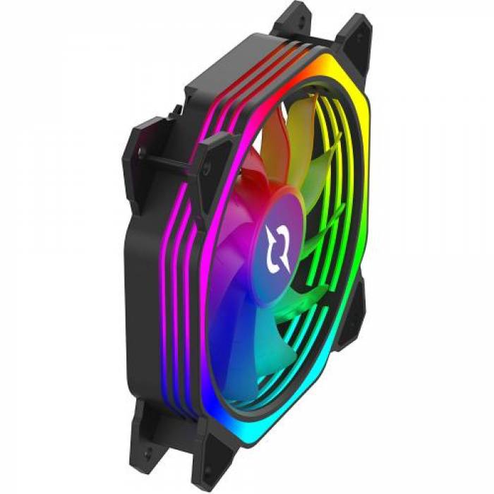 Ventilator Aquirys Cetus 6P-12DLI16-RGB, 120mm, Black