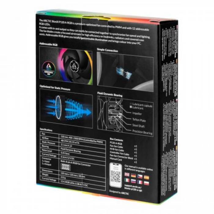 Ventilator Arctic BioniX P120 A-RGB, 120mm