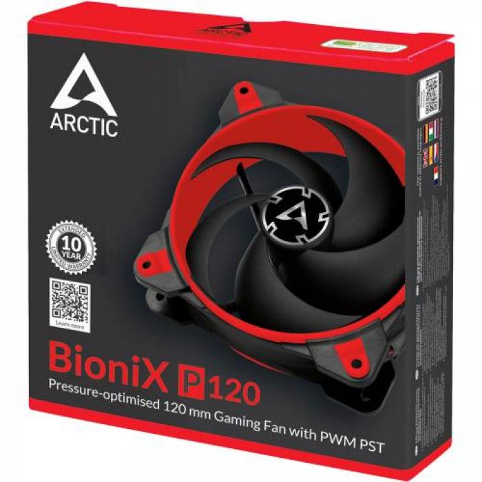 Ventilator Arctic BioniX P120, Black-Red