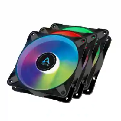 Ventilator Arctic P12 PWM PST A-RGB, 120mm, Black, 3Pack