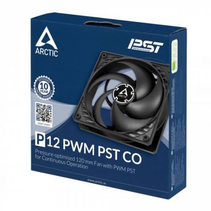 Ventilator Arctic P12 PWM PST CO, 120mm, Black