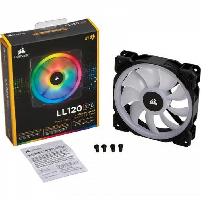 Ventilator Corsair LL120 RGB LED Static Pressure, 120mm