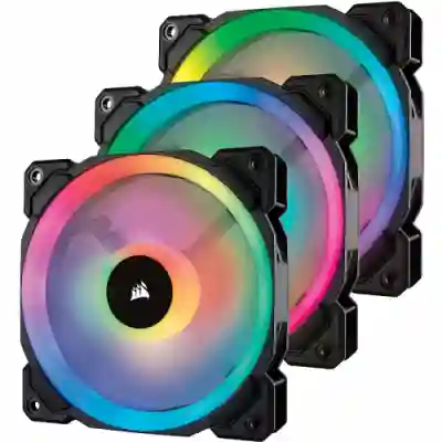 Ventilator Corsair LL120 RGB LED Static Pressure, 120mm, Three Fan Pack