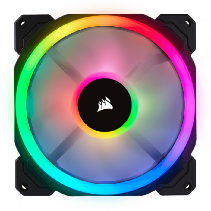 Ventilator Corsair LL140 RGB LED Static Pressure, 140mm, Twin Pack