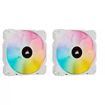 Ventilator Corsair SP120 Elite White, 120mm, RGB LED, 2 bucati