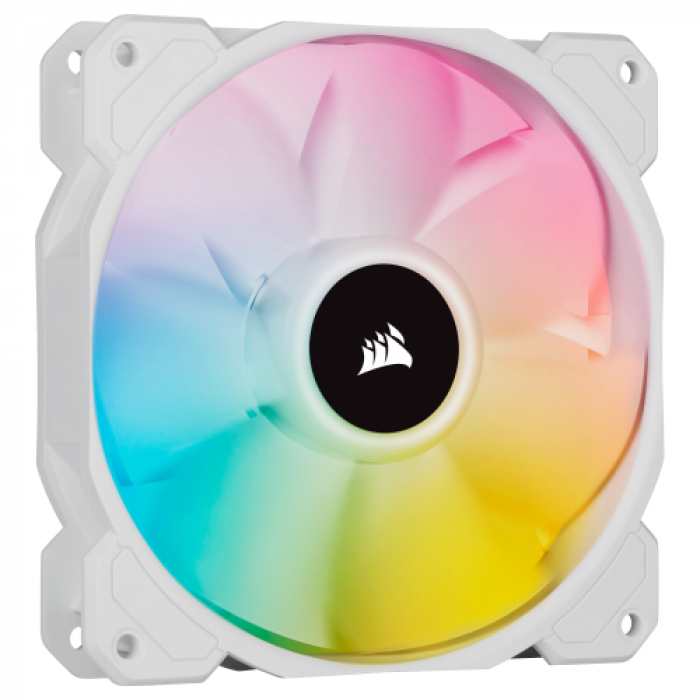 Ventilator Corsair SP120 Elite White, 120mm, RGB LED, 2 bucati